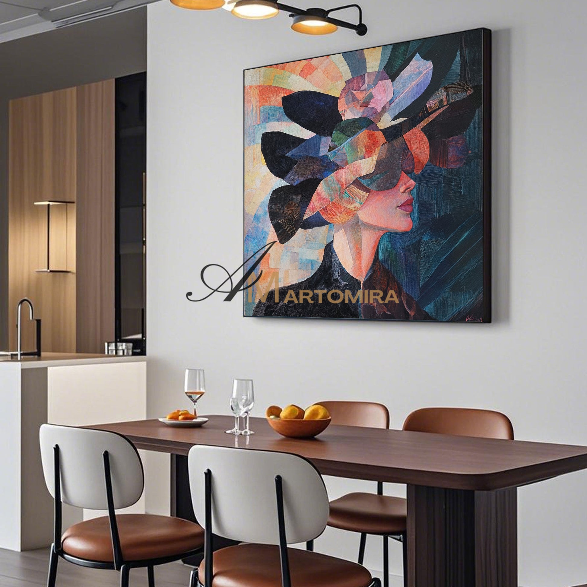 Abstract Painting Woman | Colorful Abstract Art | Abstract Portrait Painting  | Canvas Art Wall  #AP048