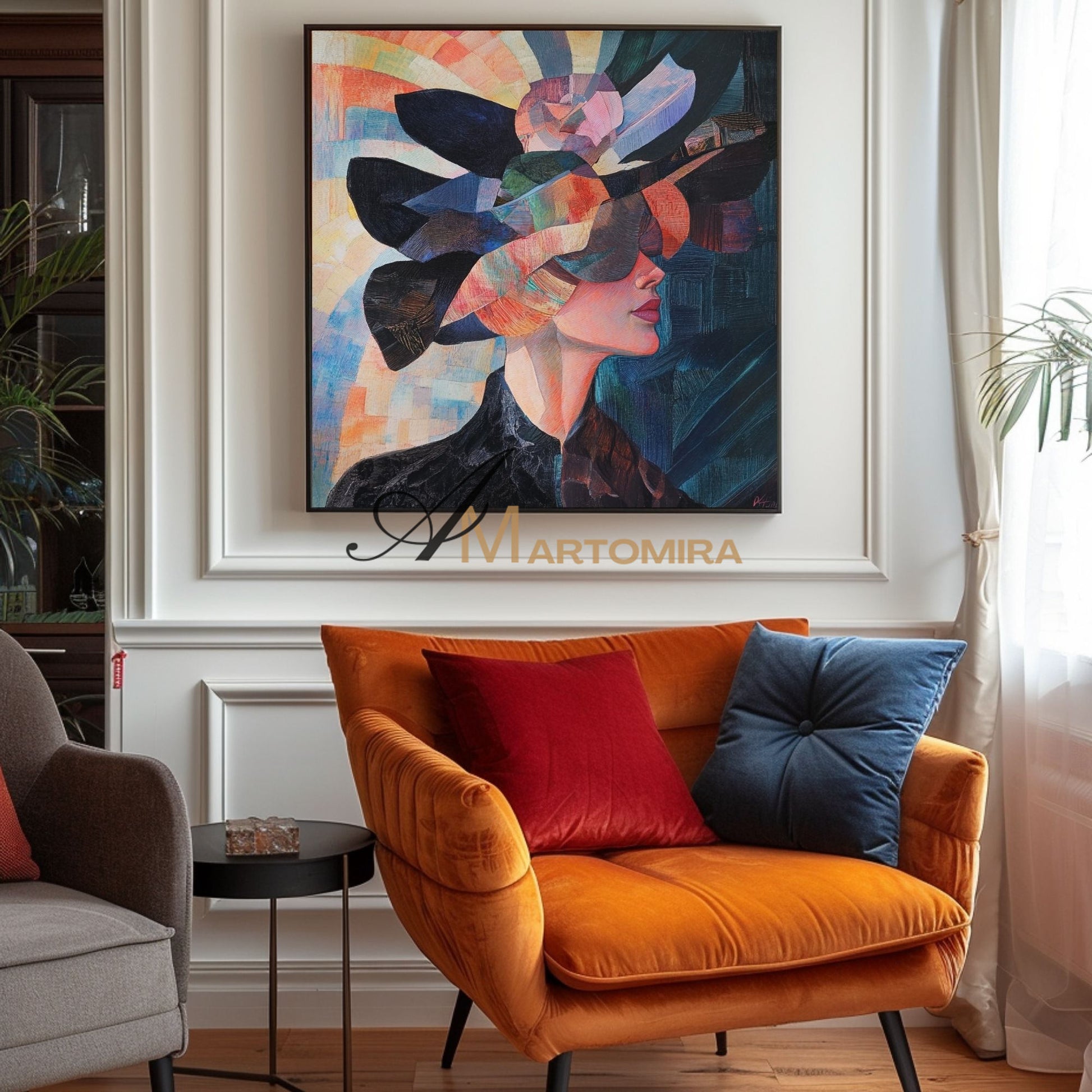 Abstract Painting Woman | Colorful Abstract Art | Abstract Portrait Painting  | Canvas Art Wall  #AP048