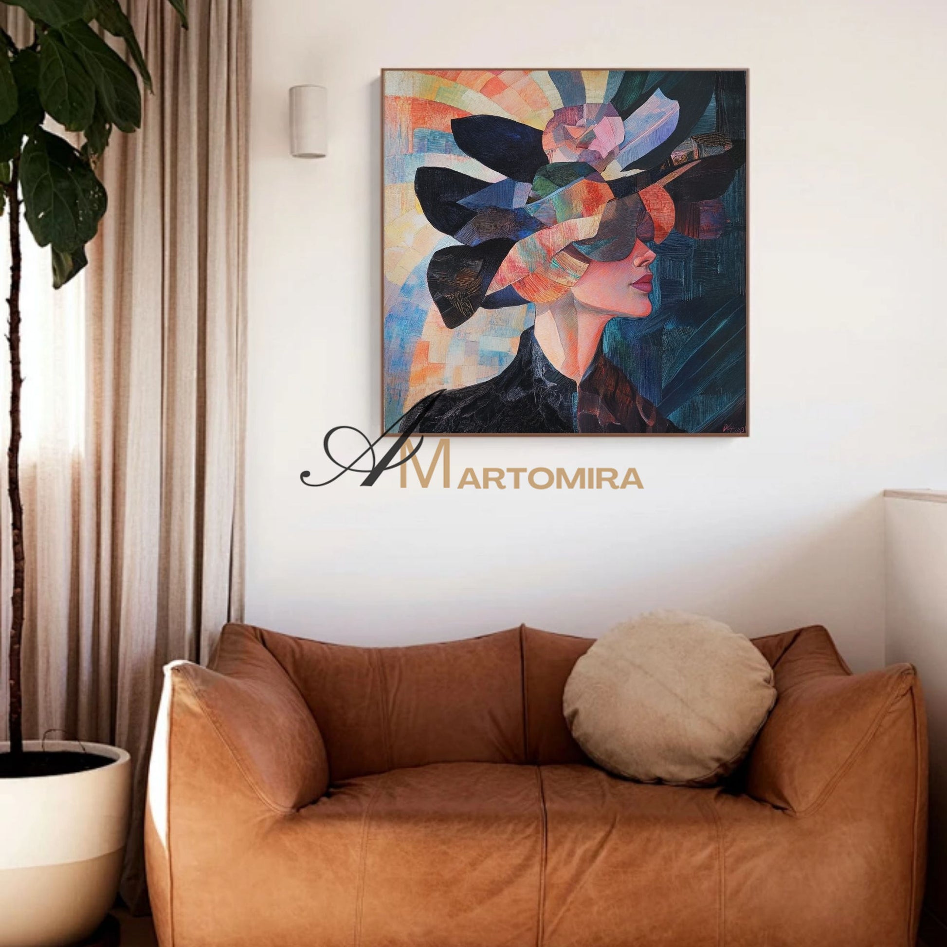 Abstract Painting Woman | Colorful Abstract Art | Abstract Portrait Painting  | Canvas Art Wall  #AP048