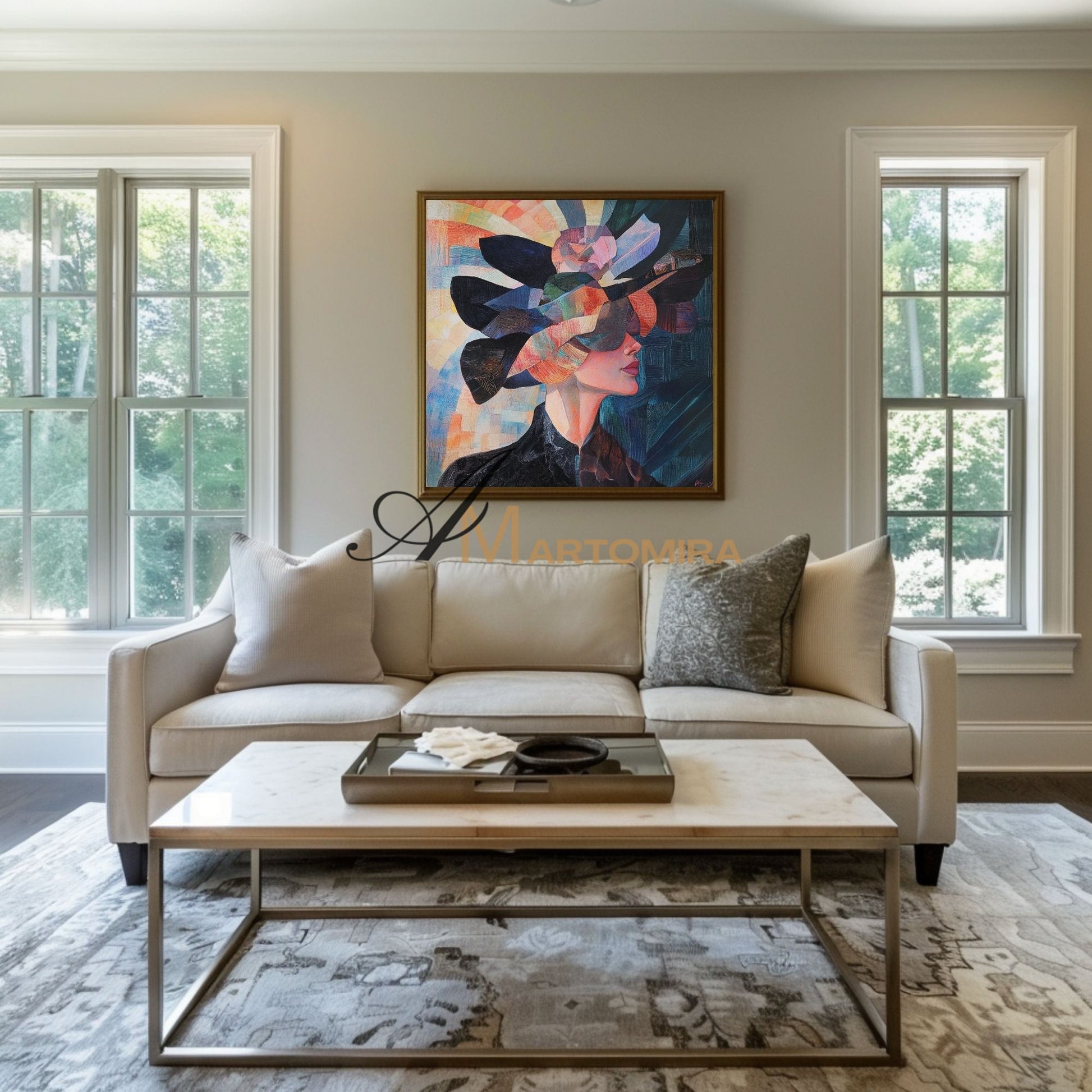 Abstract Painting Woman | Colorful Abstract Art | Abstract Portrait Painting  | Canvas Art Wall  #AP048