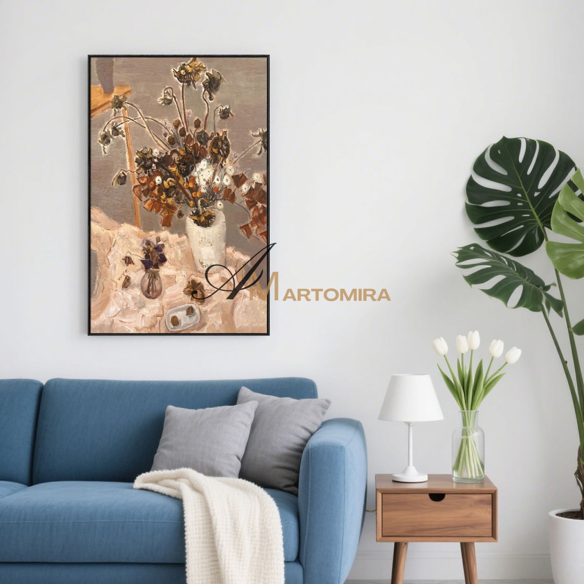 Acrylic Flower Painting | Large Flower Wall Art | Floral Wall Art For Living Room  #MF030