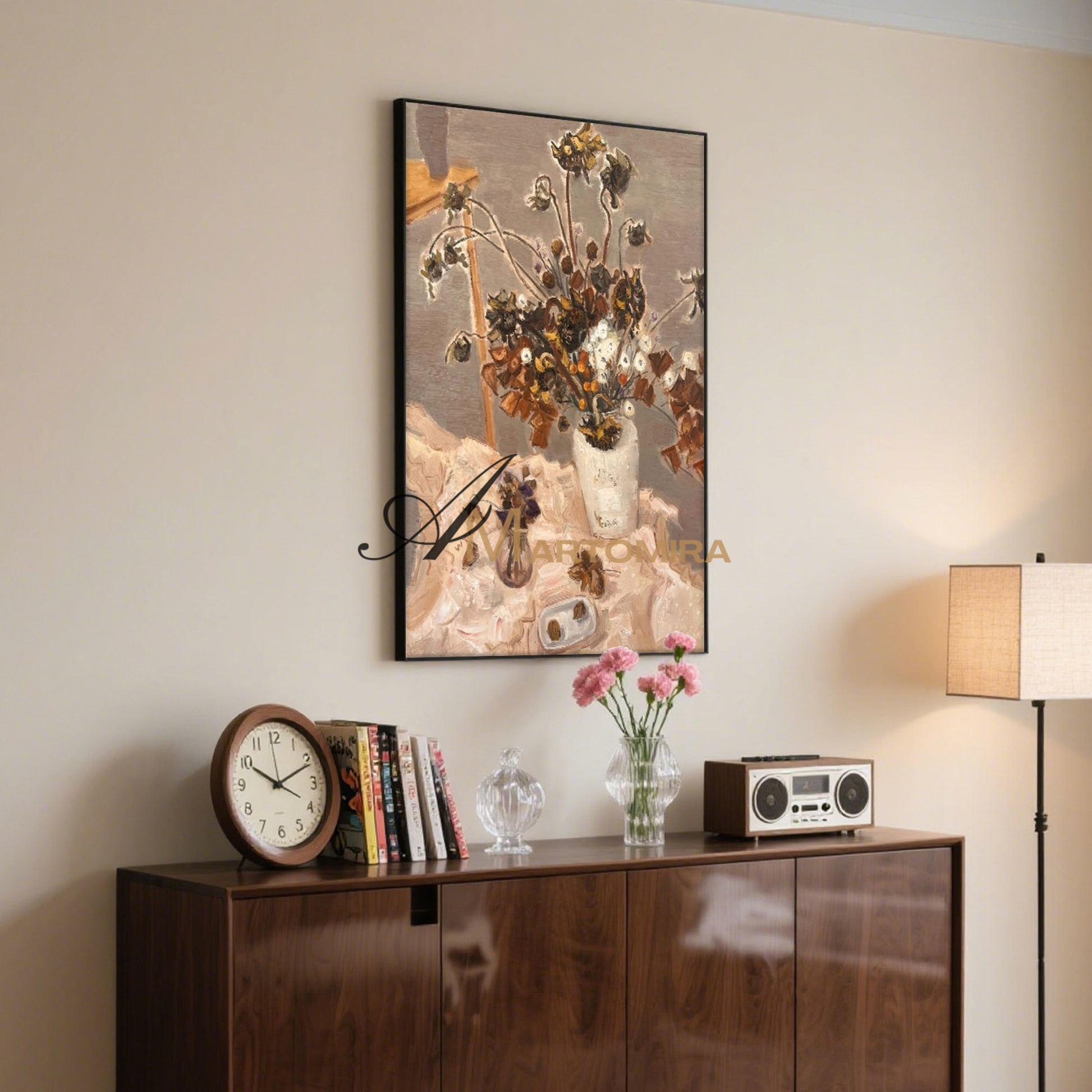 Acrylic Flower Painting | Large Flower Wall Art | Floral Wall Art For Living Room  #MF030