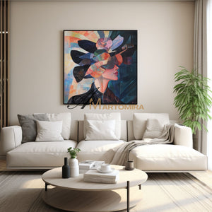 Abstract Painting Woman | Colorful Abstract Art | Abstract Portrait Painting  | Canvas Art Wall  #AP048