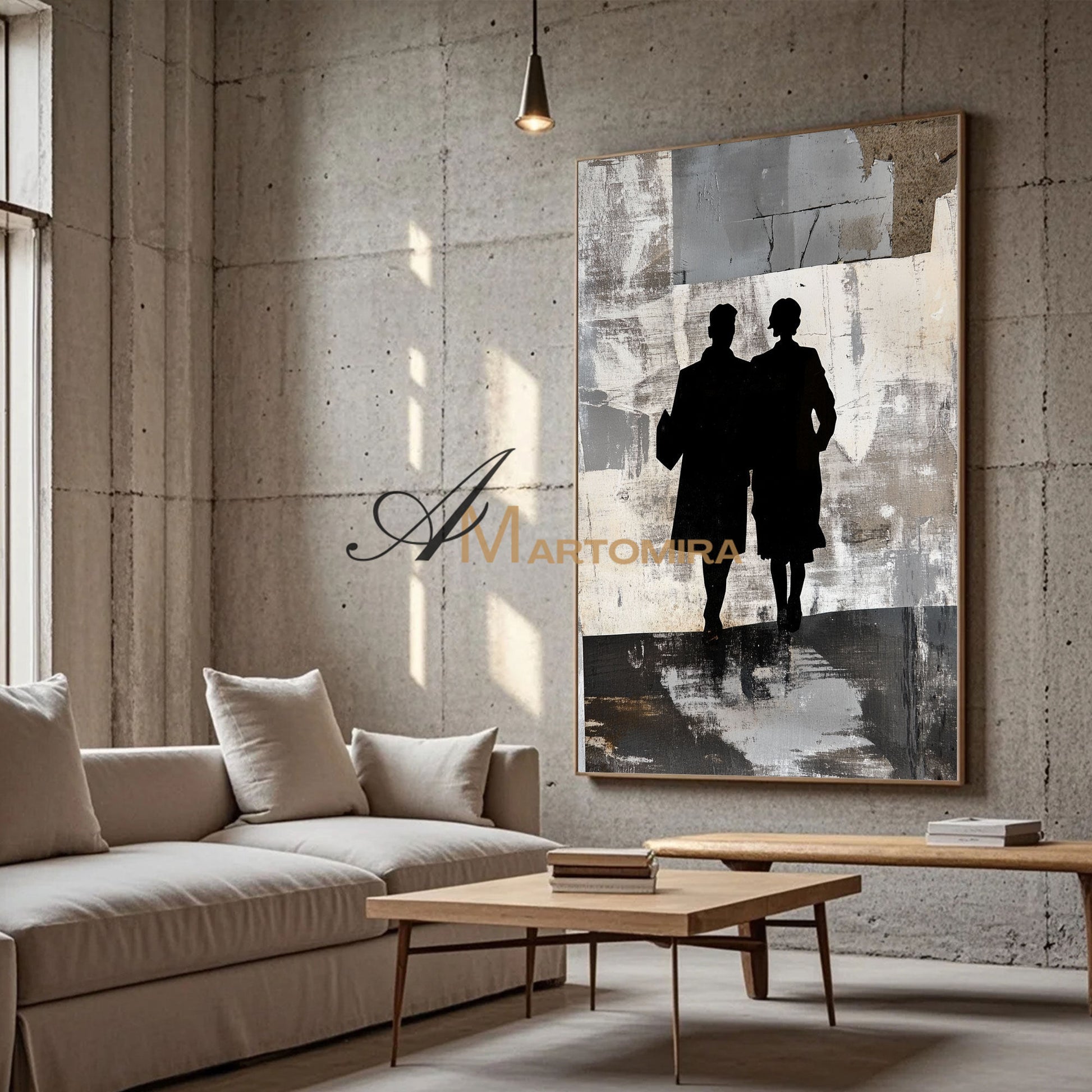 Oil Painting | Abstract People Painting | Modern Abstract Art Black And White | Living Room Wall Art #AP011