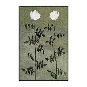 Flower Canvas Painting | Green Wall Art | Flower Paintings On Canvas | Acrylic Paint #MF032