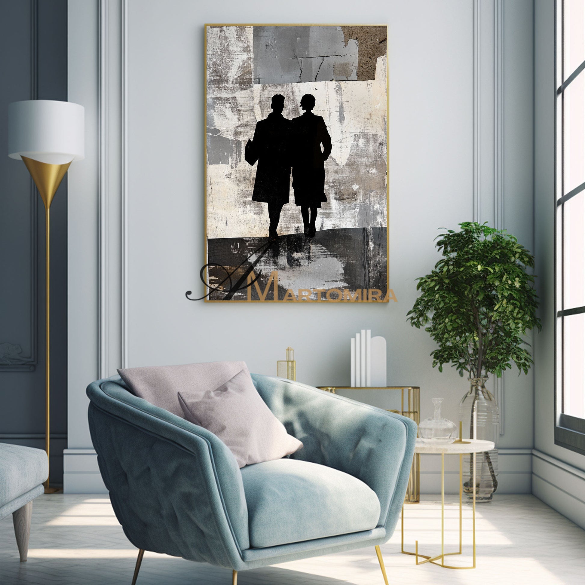 Oil Painting | Abstract People Painting | Modern Abstract Art Black And White | Living Room Wall Art #AP011