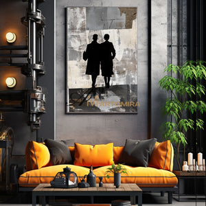 Oil Painting | Abstract People Painting | Modern Abstract Art Black And White | Living Room Wall Art #AP011