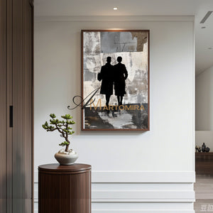 Oil Painting | Abstract People Painting | Modern Abstract Art Black And White | Living Room Wall Art #AP011