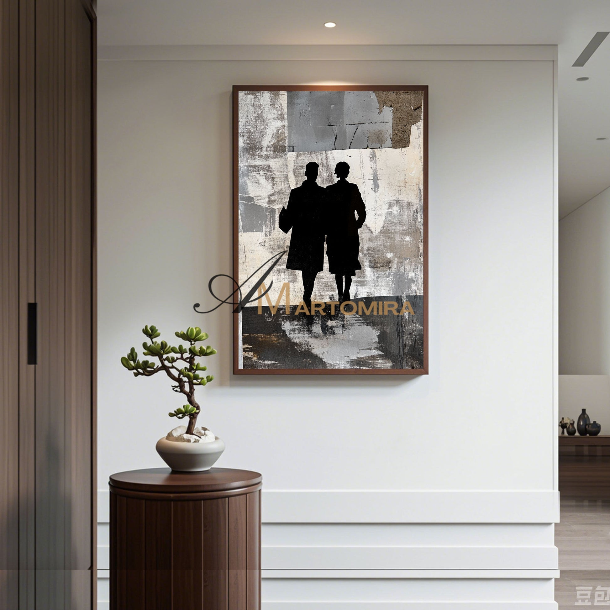 Oil Painting | Abstract People Painting | Modern Abstract Art Black And White | Living Room Wall Art #AP011