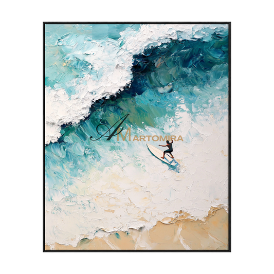 Beach Canvas | Blue Ocean Paintings | Beach Paintings On Canvas | Wall Art Decor #POS136