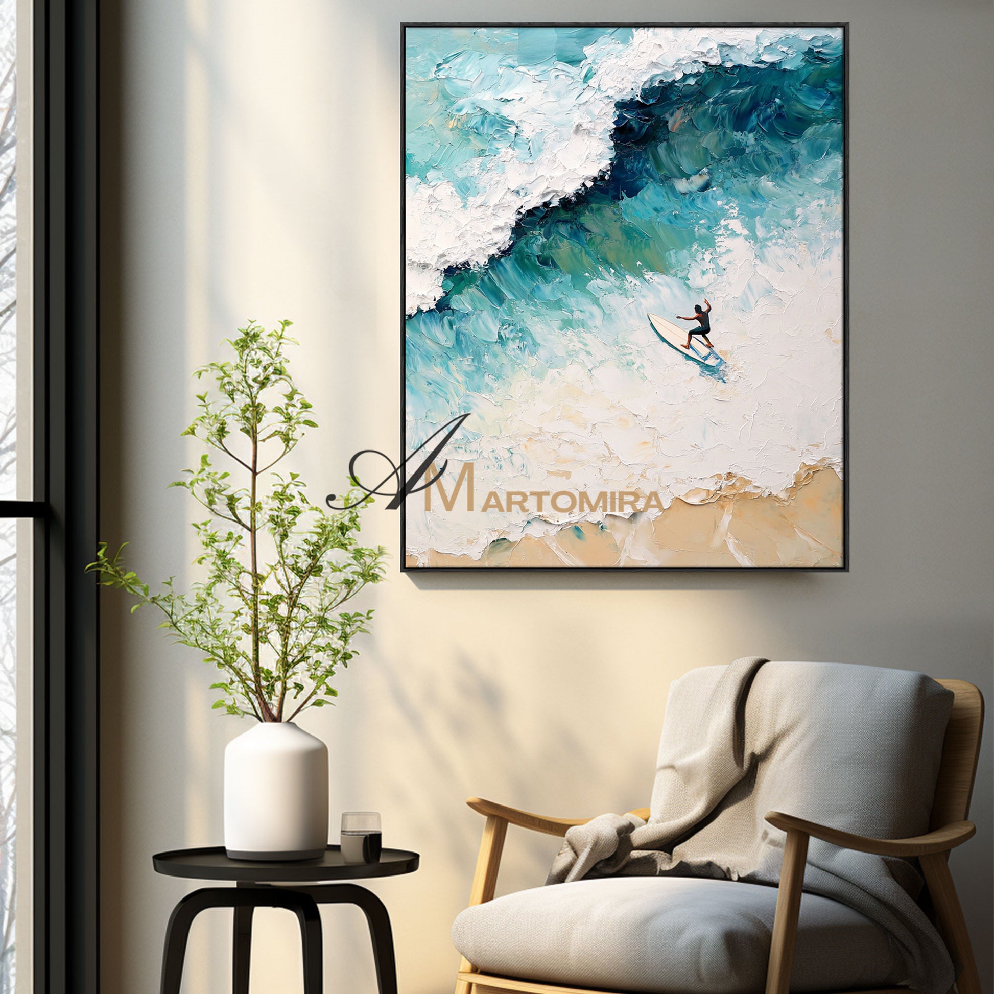 Beach Canvas | Blue Ocean Paintings | Beach Paintings On Canvas | Wall Art Decor #POS136