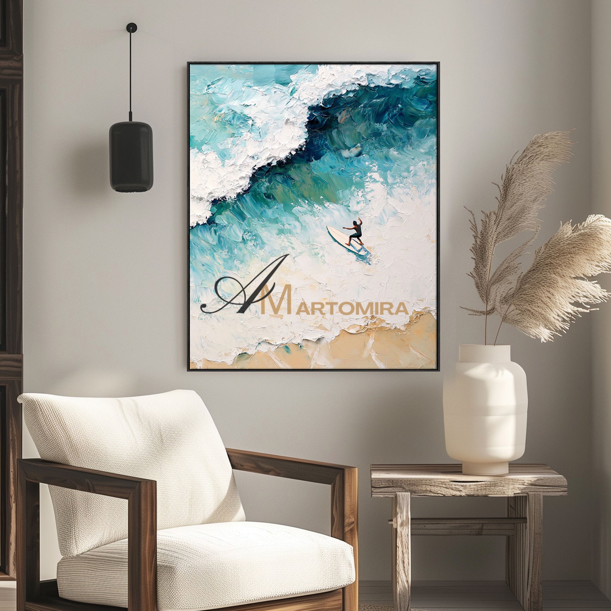 Beach Canvas | Blue Ocean Paintings | Beach Paintings On Canvas | Wall Art Decor #POS136