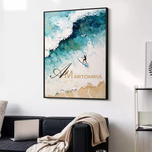 Beach Canvas | Blue Ocean Paintings | Beach Paintings On Canvas | Wall Art Decor #POS136