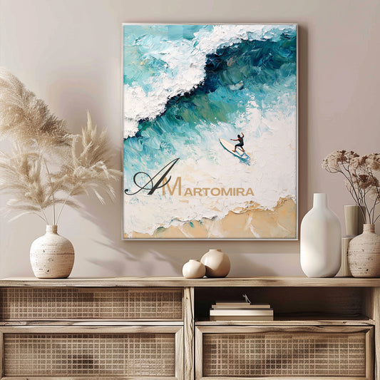 Beach Canvas | Blue Ocean Paintings | Beach Paintings On Canvas | Wall Art Decor #POS136