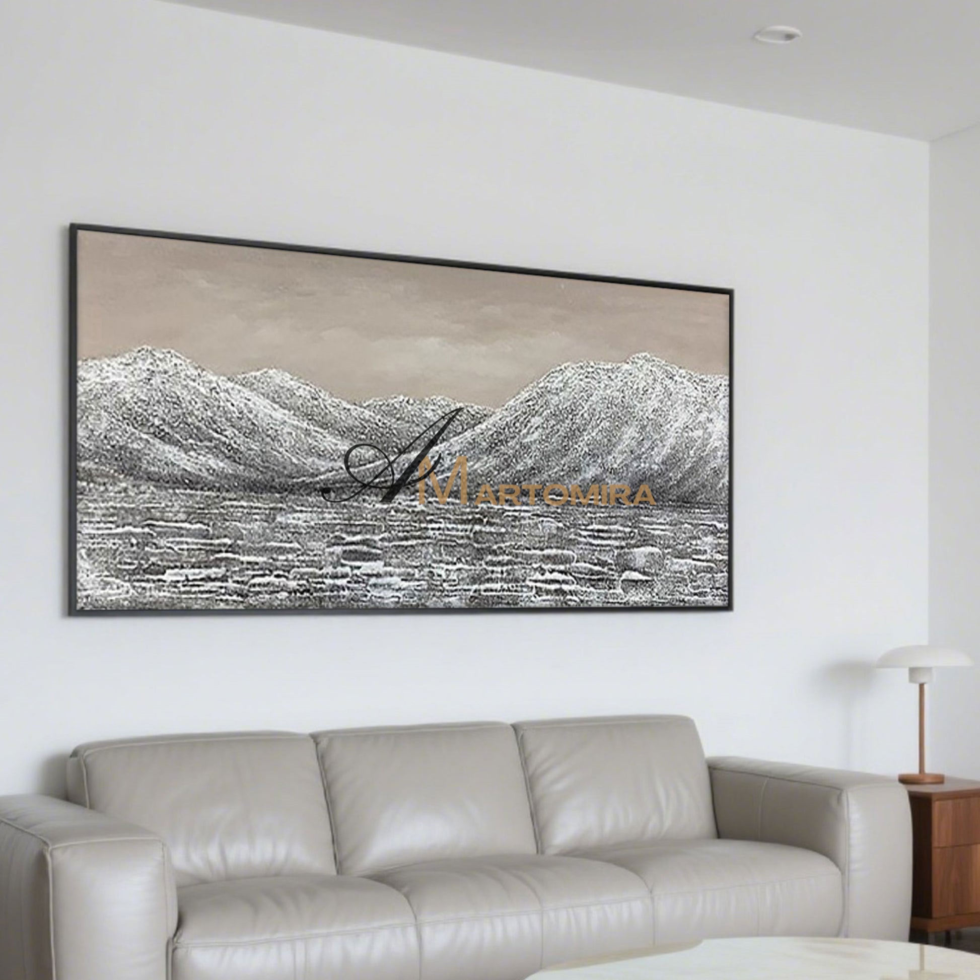 Landscape Wall Art | Acrylic Mountain Painting | Large Abstract Landscape Wall Art  #MF034