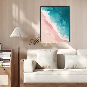 Painting On The Beach | Ocean Wall Art | Extra Large Landscape Wall Art | Acrylic Paint  #POS137