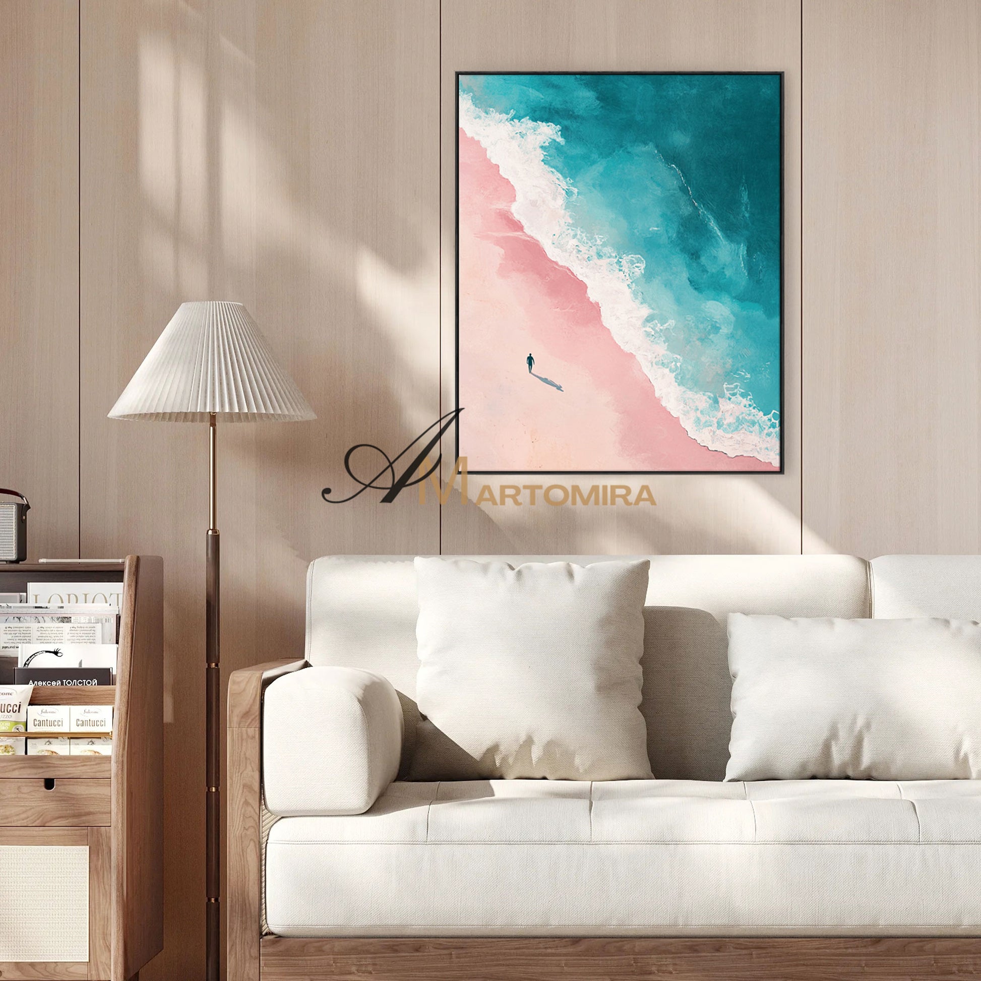 Painting On The Beach | Ocean Wall Art | Extra Large Landscape Wall Art | Acrylic Paint  #POS137