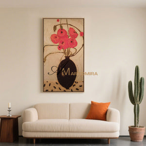 Abstract Flower Paintings | Floral Painting Acrylic | Paintings Of Flowers In Vase | Oil Painting #MF035