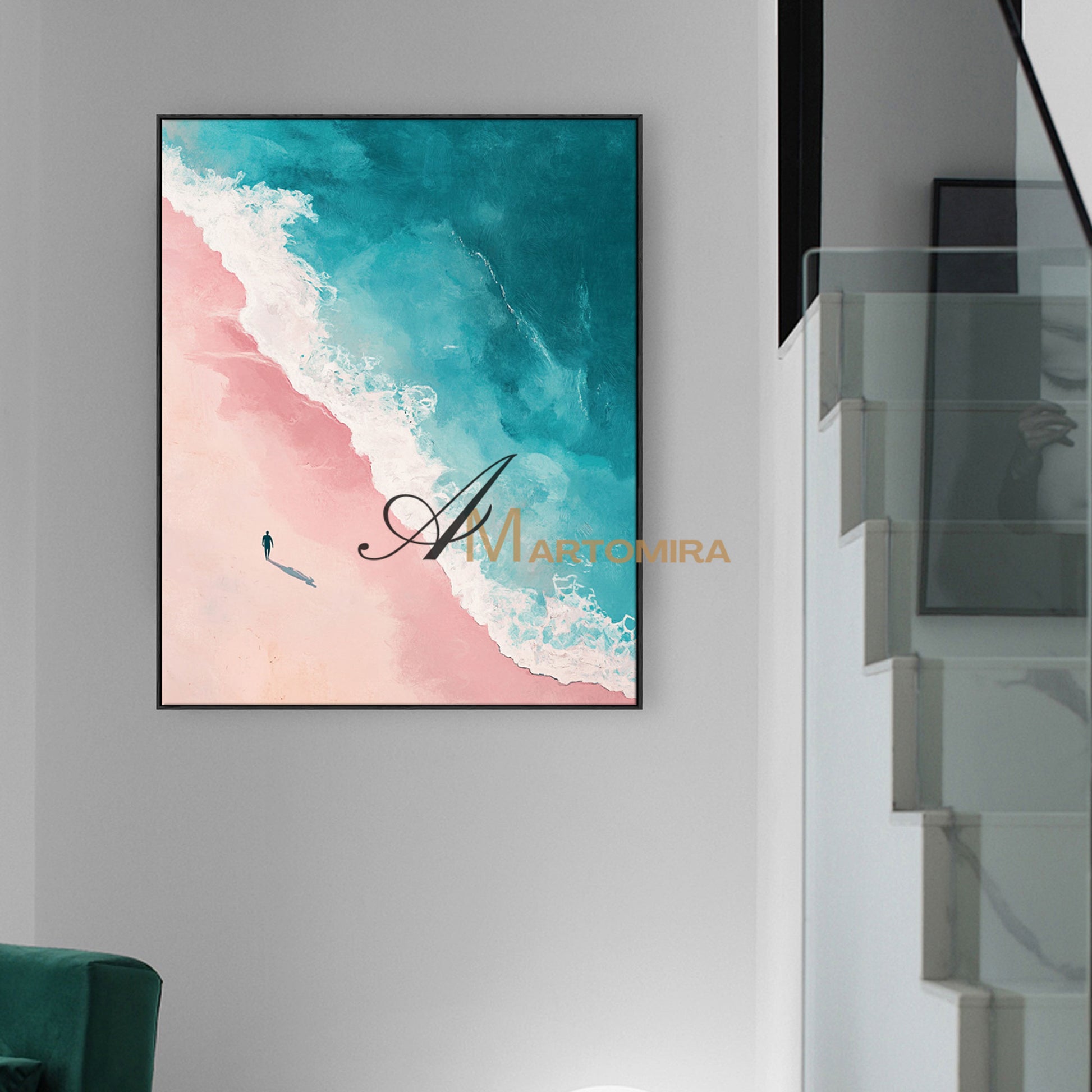 Painting On The Beach | Ocean Wall Art | Extra Large Landscape Wall Art | Acrylic Paint  #POS137