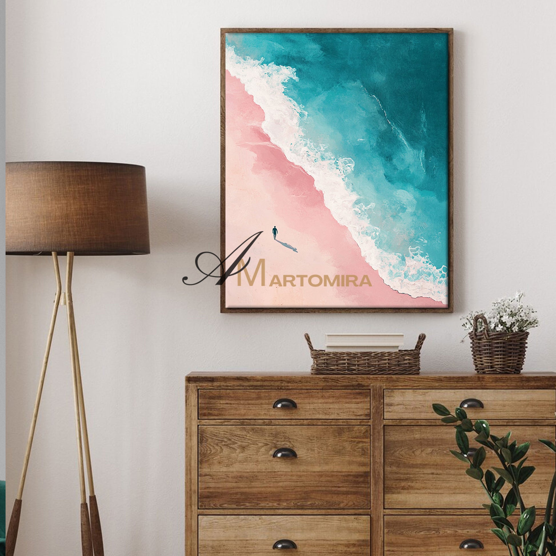 Painting On The Beach | Ocean Wall Art | Extra Large Landscape Wall Art | Acrylic Paint  #POS137