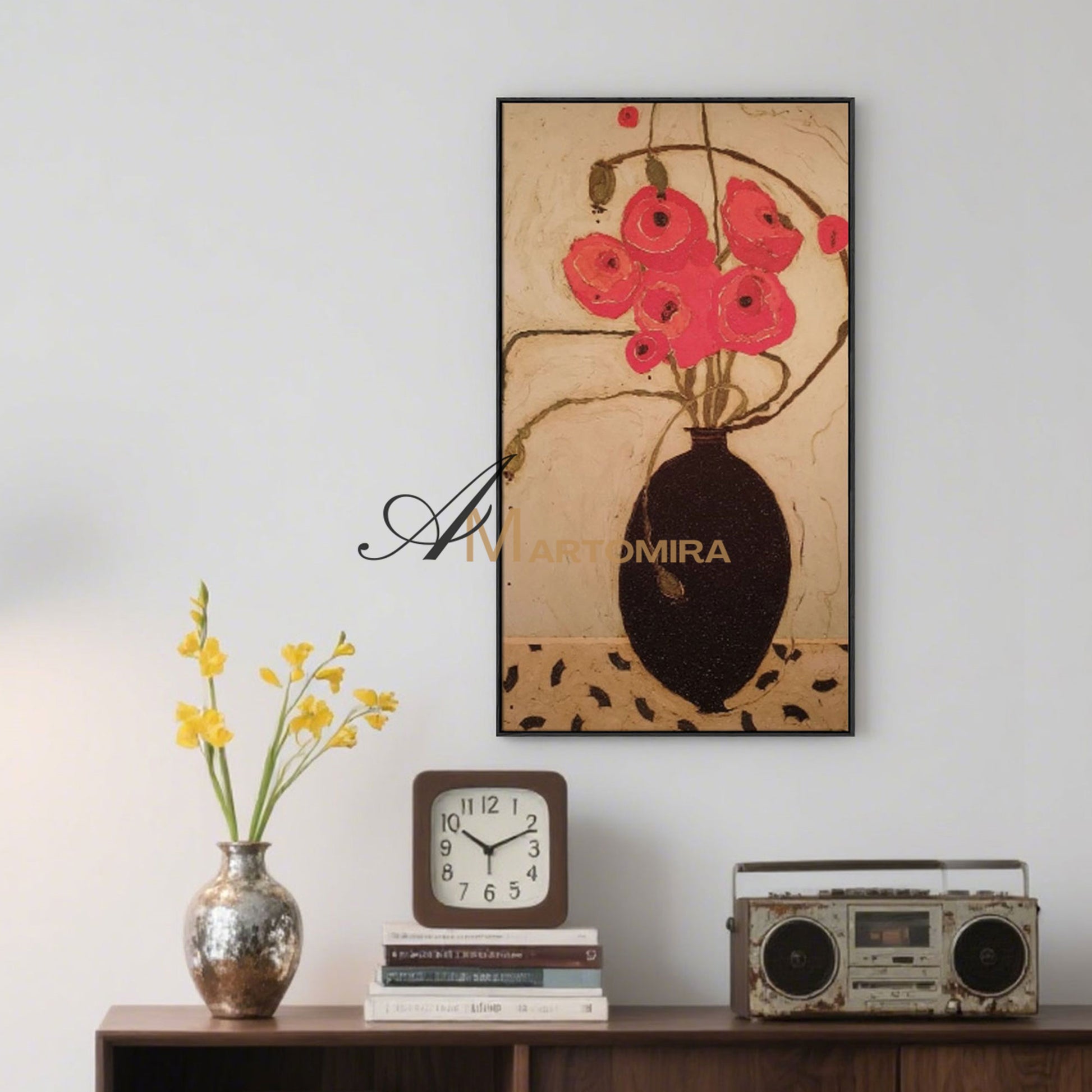 Abstract Flower Paintings | Floral Painting Acrylic | Paintings Of Flowers In Vase | Oil Painting #MF035