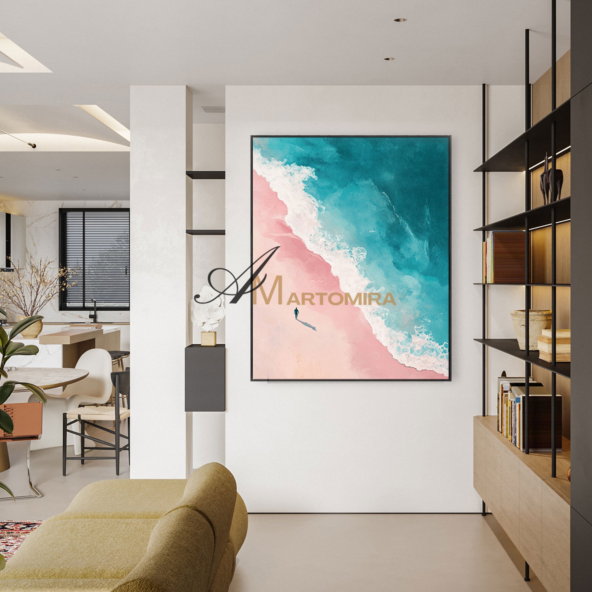 Painting On The Beach | Ocean Wall Art | Extra Large Landscape Wall Art | Acrylic Paint  #POS137