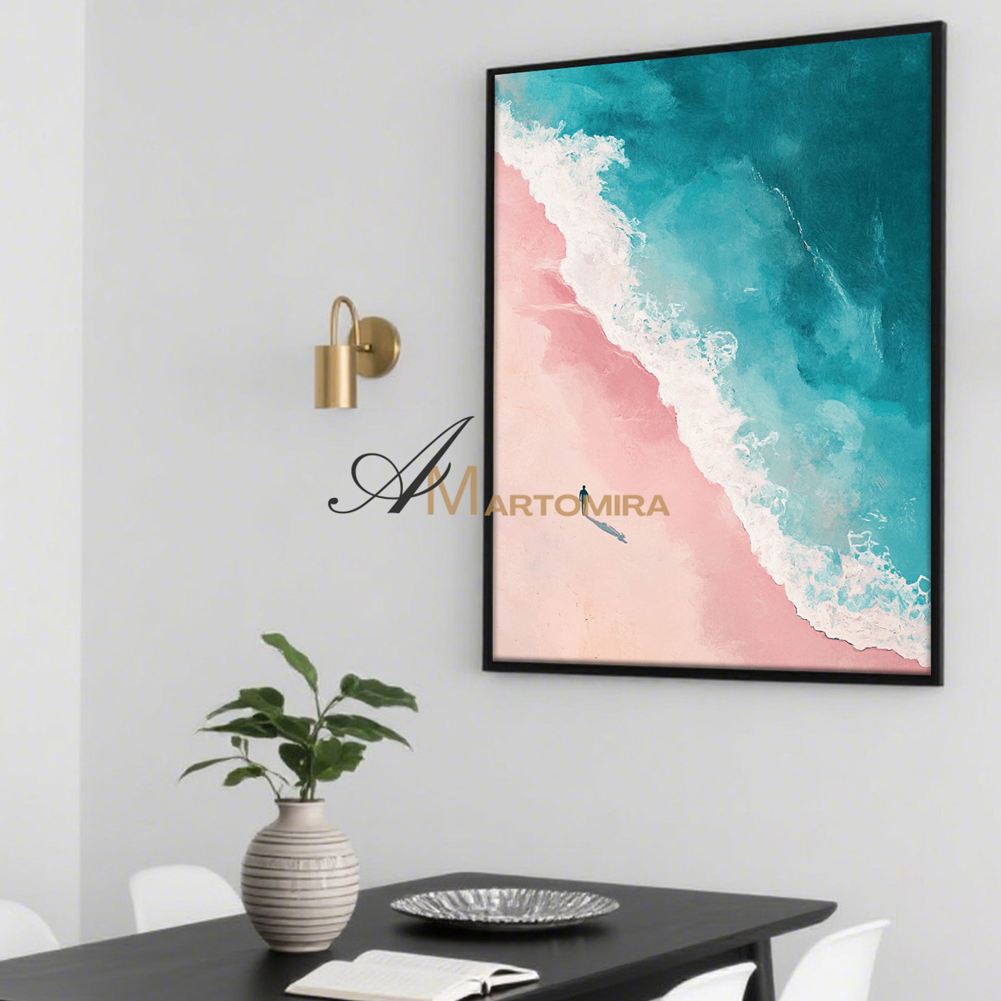 Painting On The Beach | Ocean Wall Art | Extra Large Landscape Wall Art | Acrylic Paint  #POS137