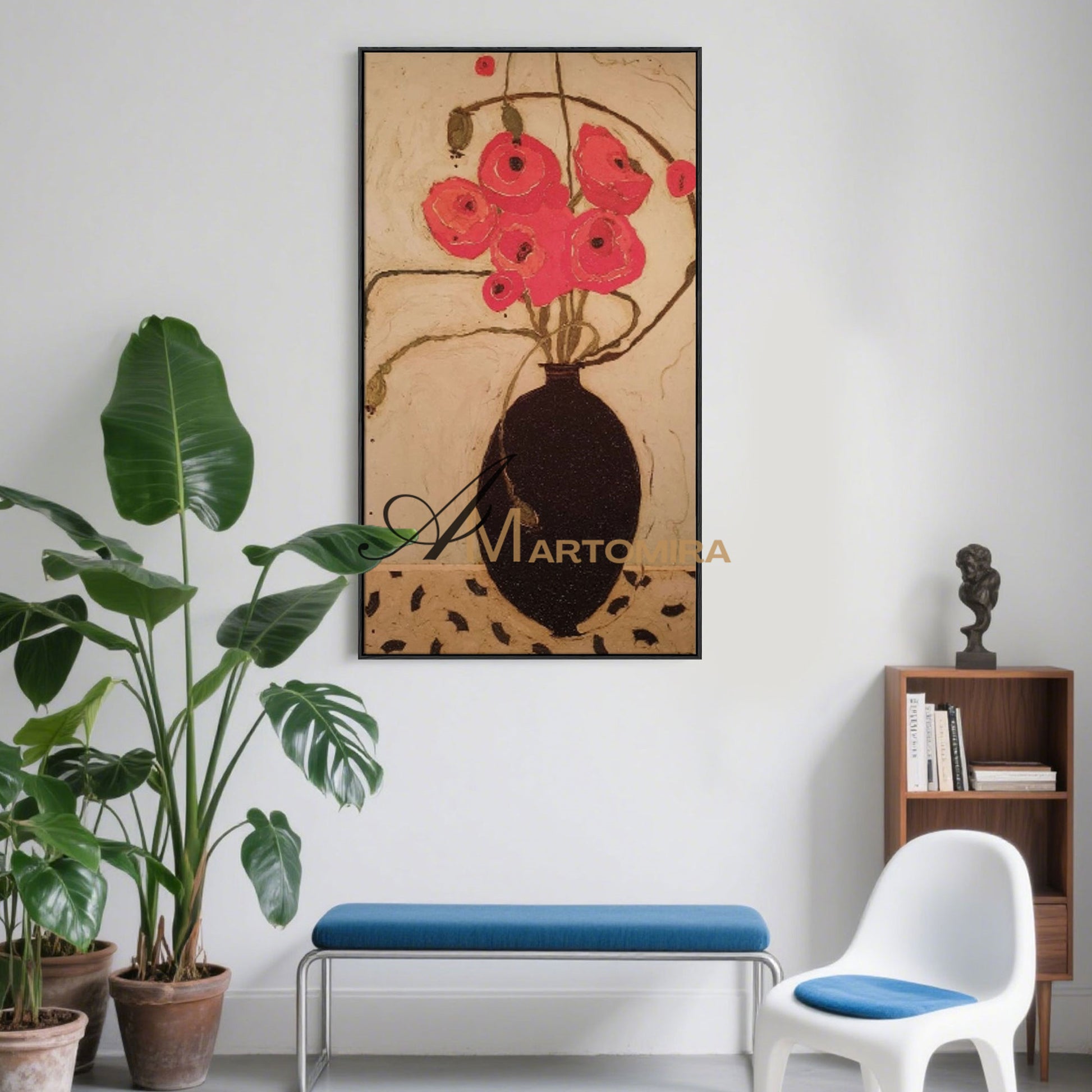 Abstract Flower Paintings | Floral Painting Acrylic | Paintings Of Flowers In Vase | Oil Painting #MF035