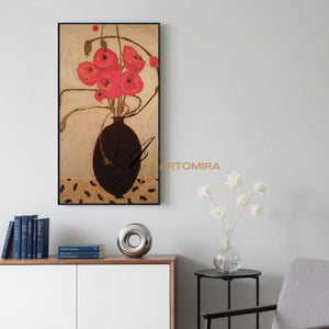 Abstract Flower Paintings | Floral Painting Acrylic | Paintings Of Flowers In Vase | Oil Painting #MF035