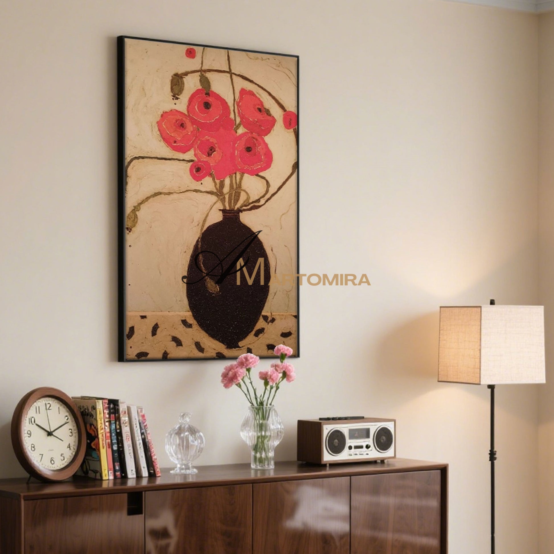 Abstract Flower Paintings | Floral Painting Acrylic | Paintings Of Flowers In Vase | Oil Painting #MF035