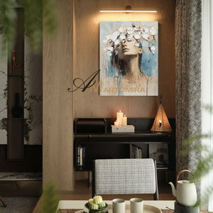 Abstract Woman Painting | Blue And White Wall Art | Abstract Painting | Large Canvas Art #AP015