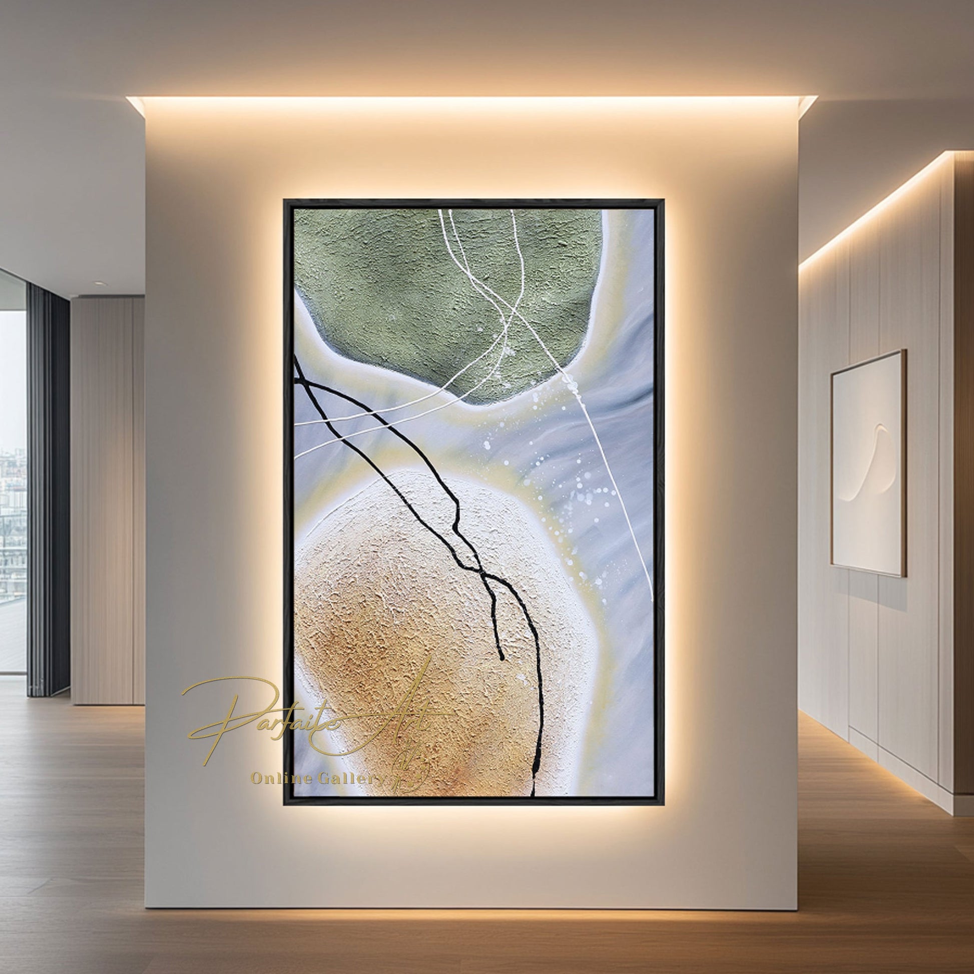 Seni Kanvas Bertekstur | Seni Dinding Bertekstur Besar | Seni Dinding Abstrak Modern | Seni Geometris Abstrak #DF012