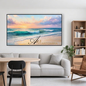 Beach Art Paintings | Paintings Of The Beach At Sunset | Landscape Wall Art | Canvas Wall Decor #POS140