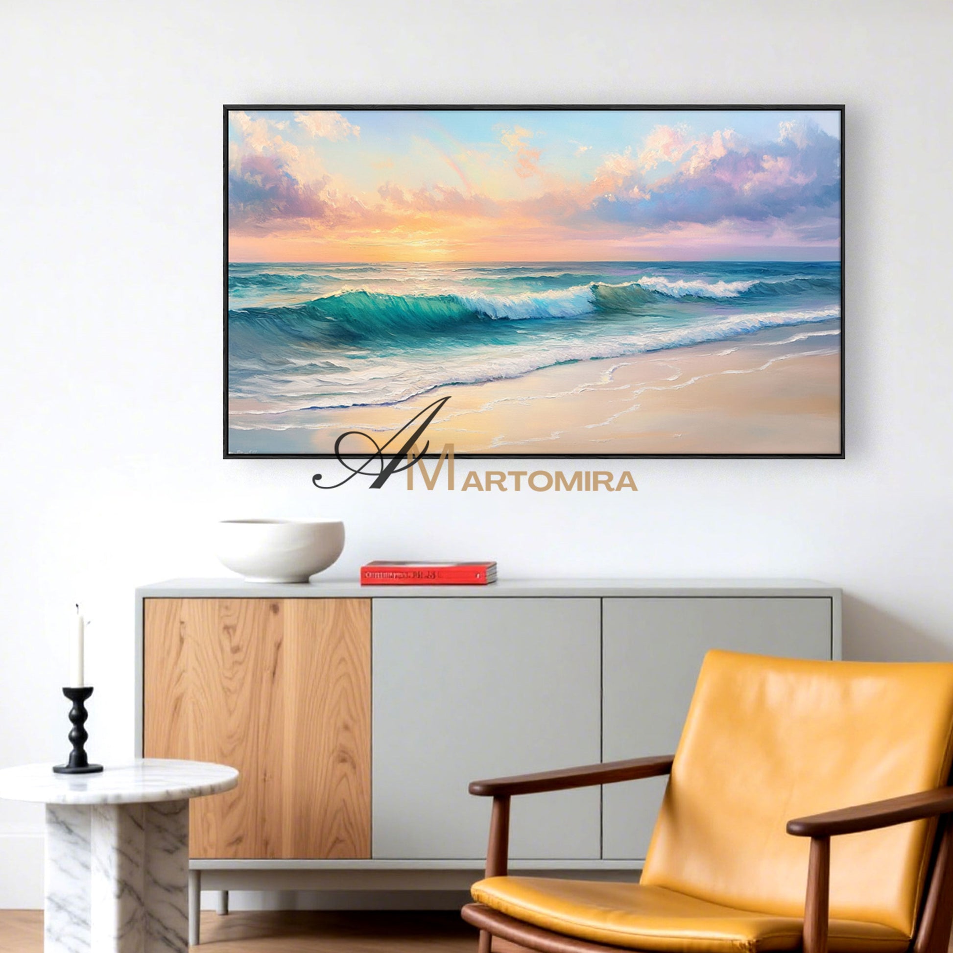 Beach Art Paintings | Paintings Of The Beach At Sunset | Landscape Wall Art | Canvas Wall Decor #POS140
