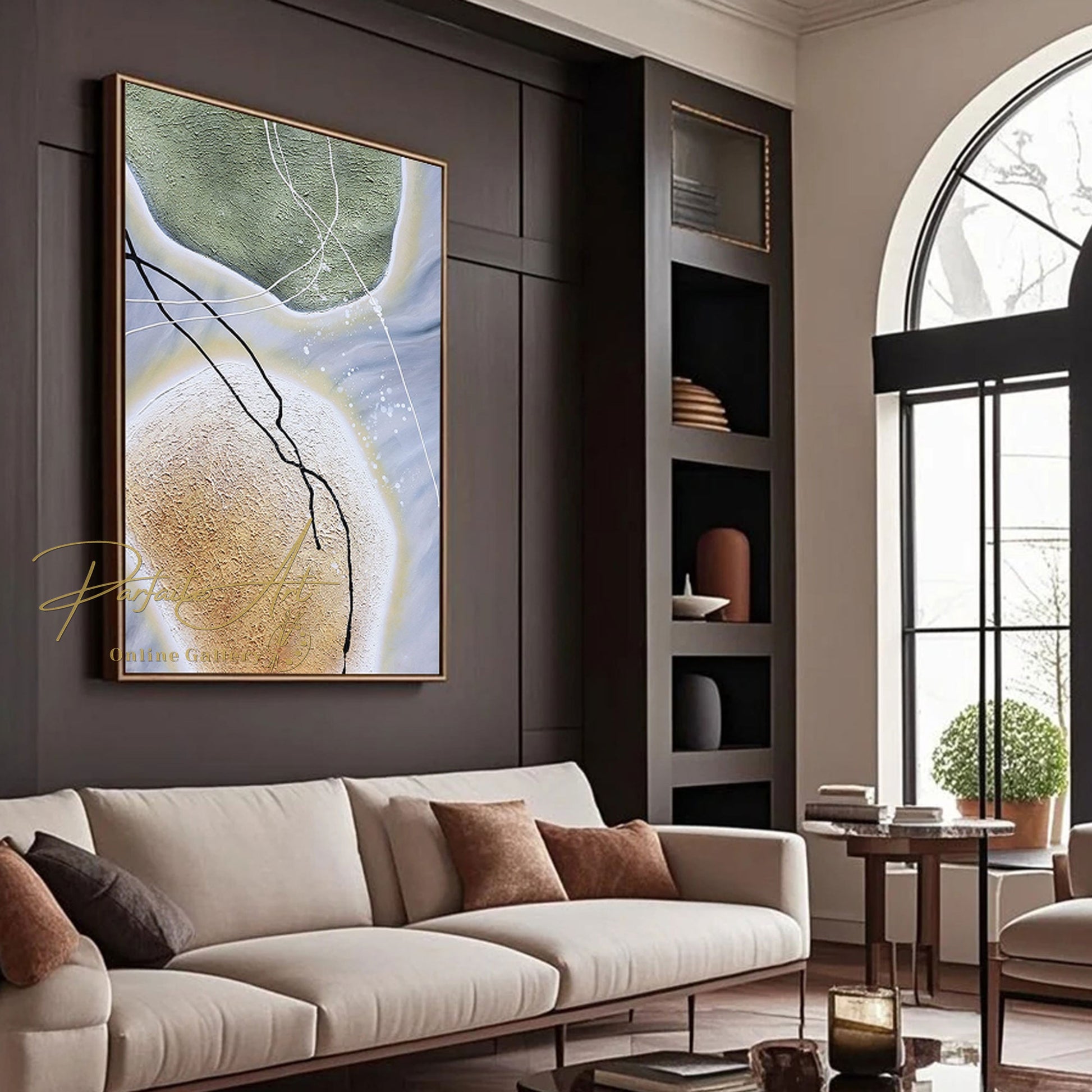 Seni Kanvas Bertekstur | Seni Dinding Bertekstur Besar | Seni Dinding Abstrak Modern | Seni Geometris Abstrak #DF012