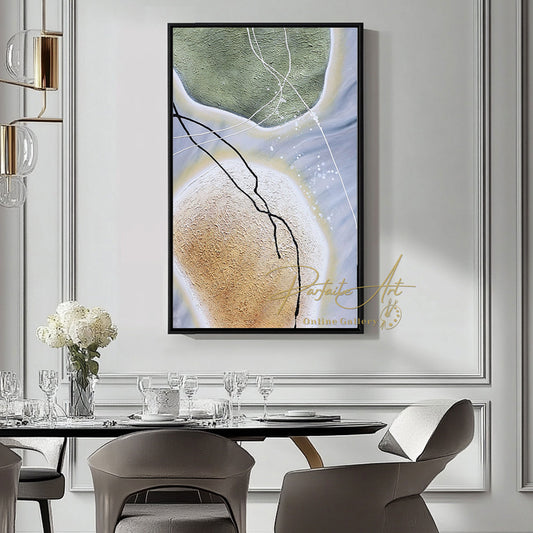 Seni Kanvas Bertekstur | Seni Dinding Bertekstur Besar | Seni Dinding Abstrak Modern | Seni Geometris Abstrak #DF012