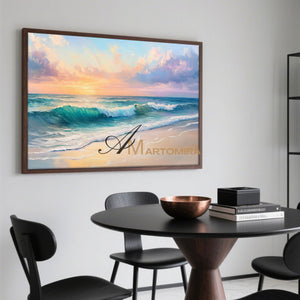 Beach Art Paintings | Paintings Of The Beach At Sunset | Landscape Wall Art | Canvas Wall Decor #POS140