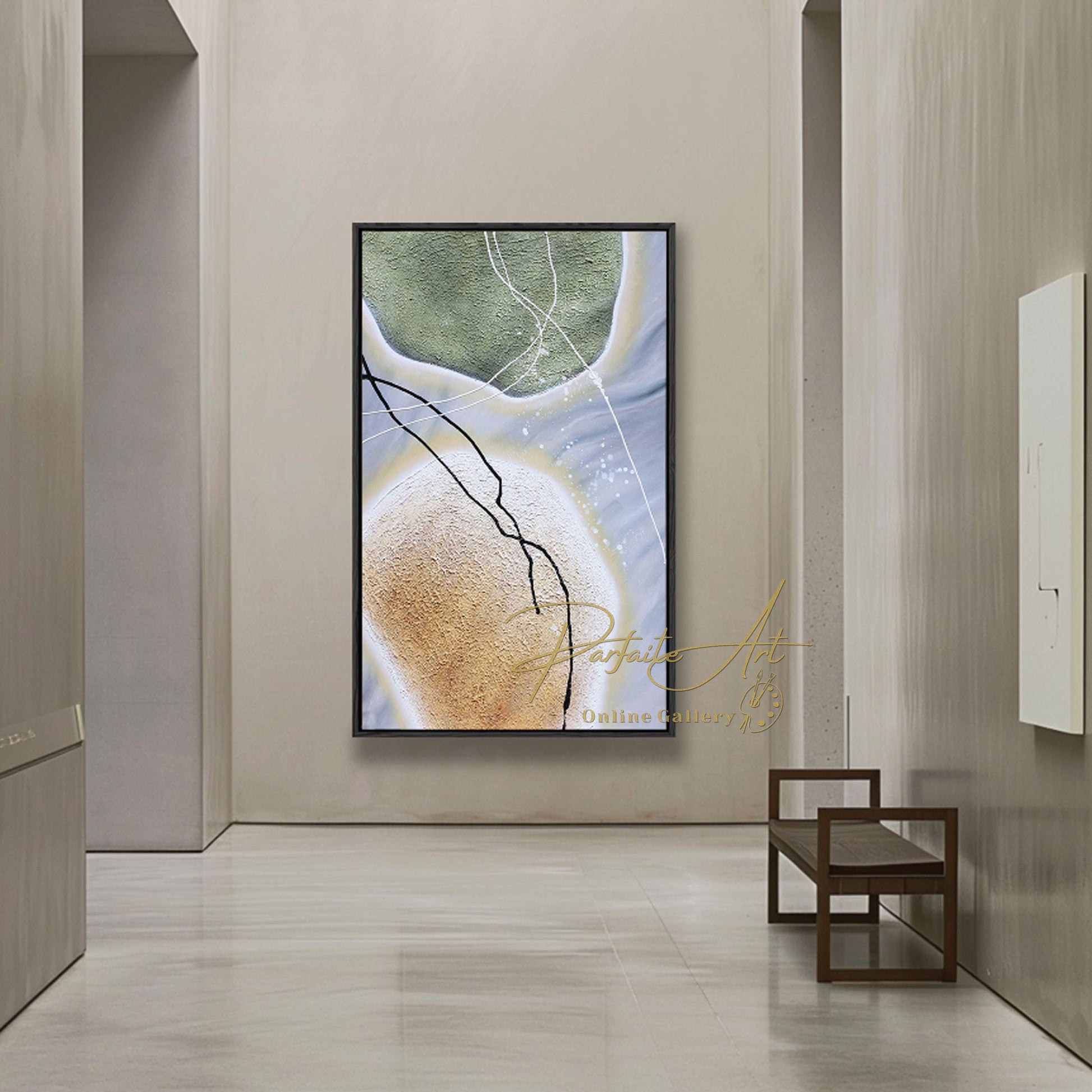 Seni Kanvas Bertekstur | Seni Dinding Bertekstur Besar | Seni Dinding Abstrak Modern | Seni Geometris Abstrak #DF012