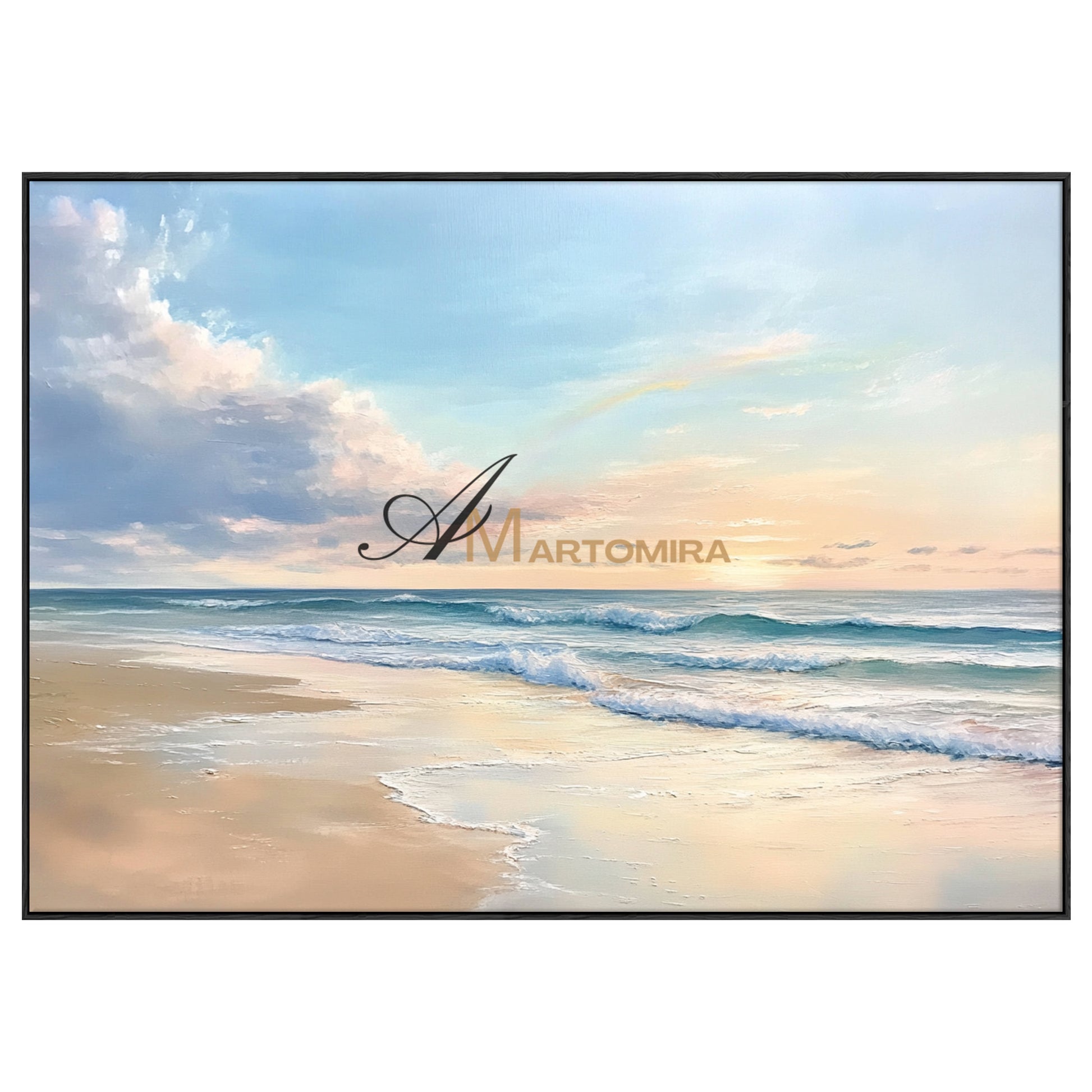 Ocean Sunset Painting | Landscape Art Paintings | Landscape Wall Art For Living Room | Acrylic Paint #POS141