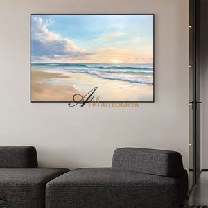 Ocean Sunset Painting | Landscape Art Paintings | Landscape Wall Art For Living Room | Acrylic Paint #POS141