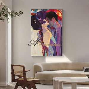 Abstract Lovers Art | Colorful Painting | Wall Art For Bedroom | Abstract Wall Art #AP018