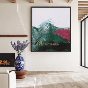 Abstract Landscape Art | Mountain Landscape Art | Green Abstract Art | Wall Art For Living Room   #DF050