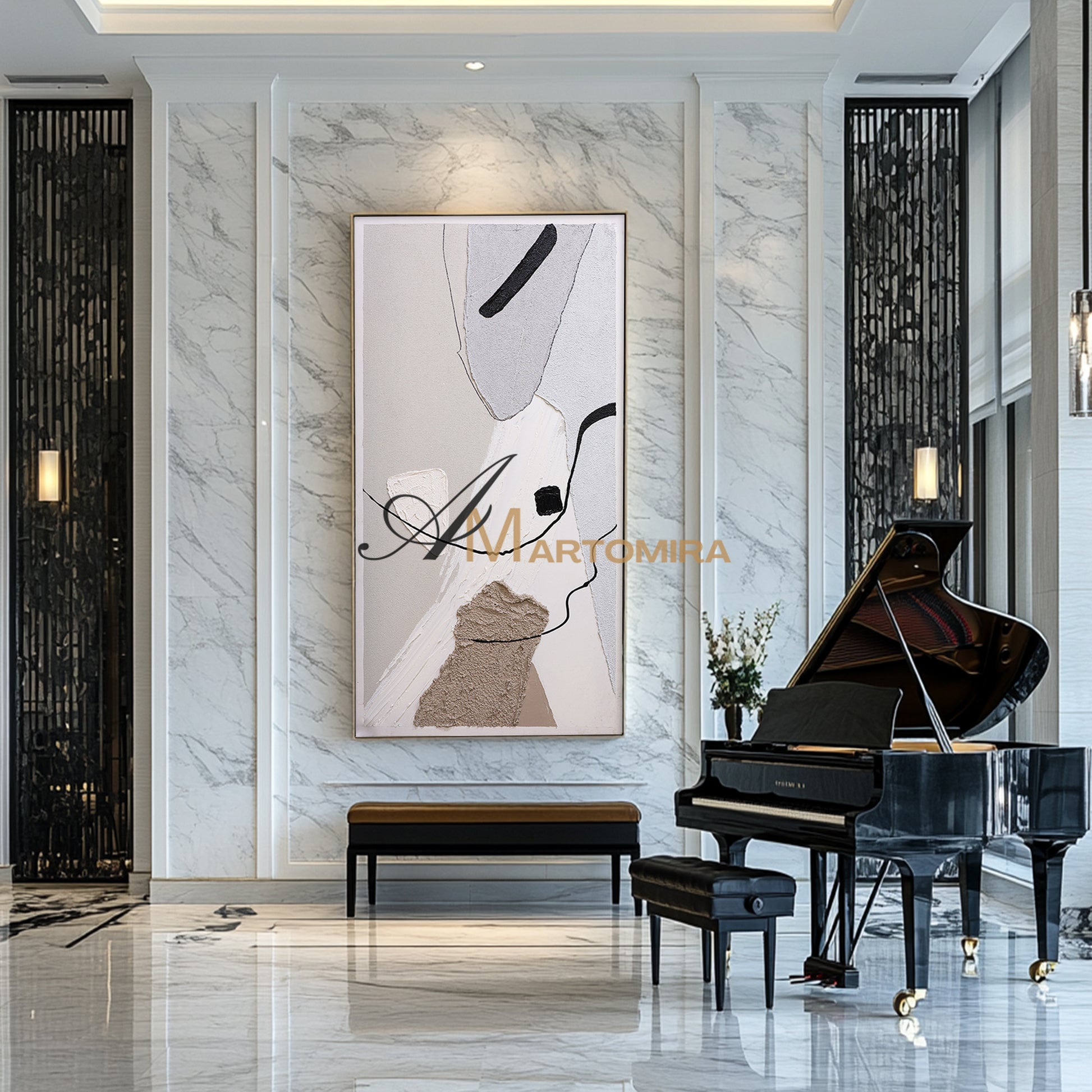 Abstract Minimalist Wall Art | Acrylic Wall Art | Neutral Wall Art | Minimalist Wall Art For Living Room #DF041