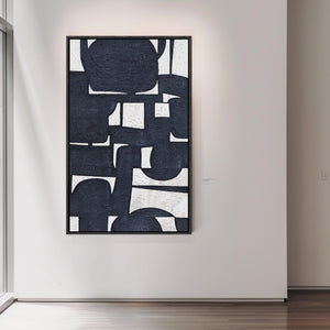 Black And White Abstract Art | Minimalist Abstract Art | Large Art Canvas | Wall Art For Living Room #DF012