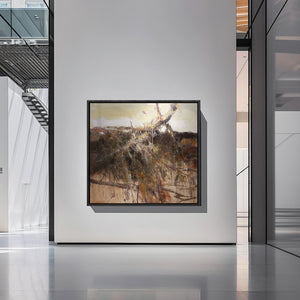 Wabi Sabi Art | Brown Wall Art | Abstract Modern Art Canvas | Textured Wall Art For Living Room #DF051