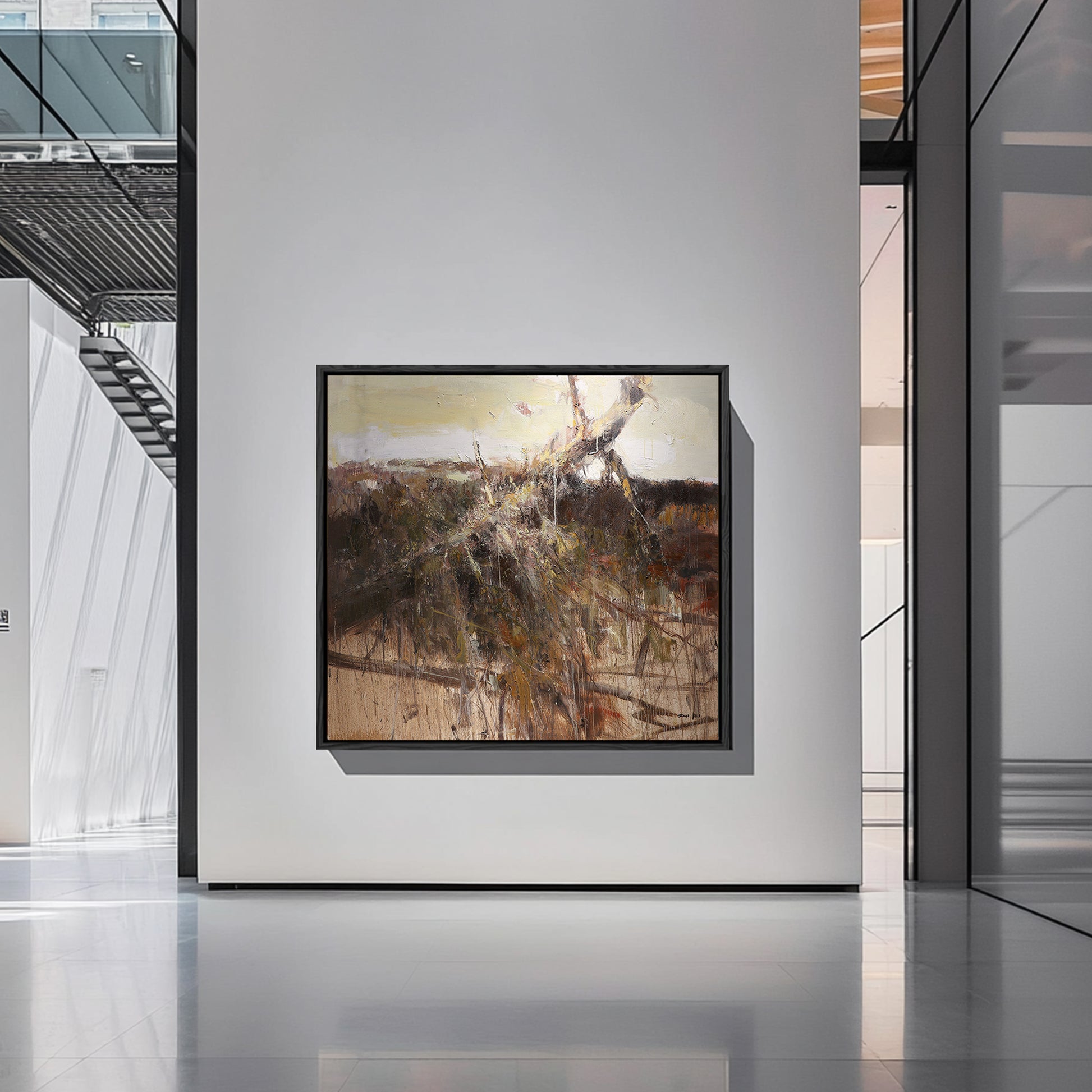 Wabi Sabi Art | Brown Wall Art | Abstract Modern Art Canvas | Textured Wall Art For Living Room #DF051