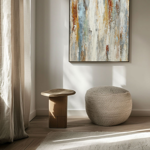 Abstract Neutral Vertical Stripes Textured Wall Art Modern Muted Brown Beige White Grey Artwork for Contemporary Living Room Bedroom Office Dining Room Hallway Decor