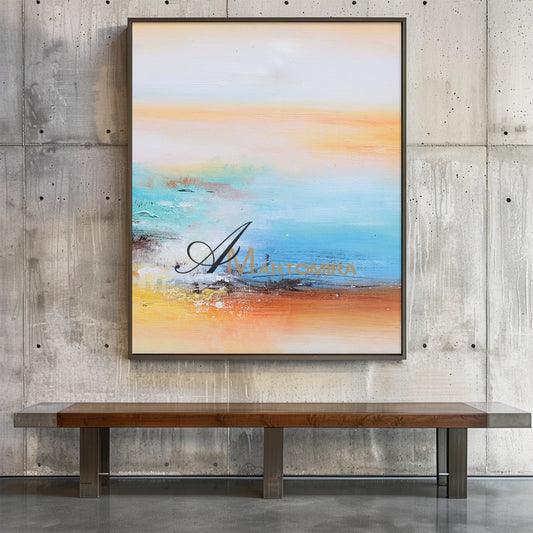 Lake Canvas Wall Art | Modern Abstract Wall Art | Abstract Landscape Wall Art #DF010