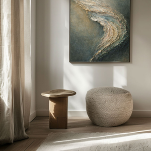 Abstract Textured Impasto Wall Art Muted Dark Grey Beige Light Grey Curved Wave Canvas Modern Minimalist Home Decor for Living Room Bedroom Office Dining Room Hallway