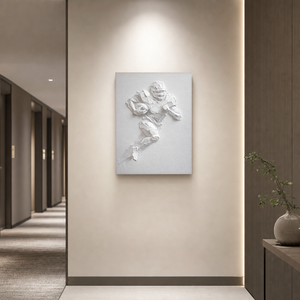 Sport White Textured Vertical Acrylic-style Wall Art for Living Room Office